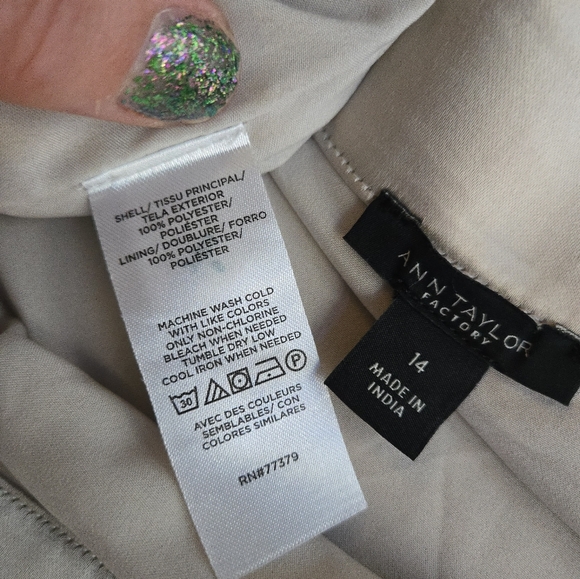 Ann Taylor Champagne Shiny & Matte Satin Flared Midi Skirt Evening Party - Picture 5 of 11